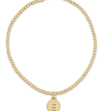 Classic Gold 2mm Bead Bracelet Respect Small Gold Disc - V - enewton - Gaines Jewelers