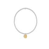 Classic Sterling Mixed Metal 2mm Bracelet - Inspire Love Small Gold Charm - enewton - Gaines Jewelers