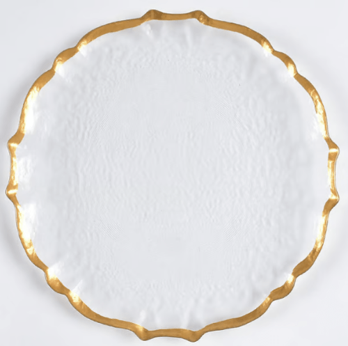 *Clear Baroque Glass Dinner Plate - Vietri - Gaines Jewelers
