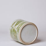 Cobalt Guild - Green and White Porcelain Fish and Lotus Cachepot - Gaines Jewelers