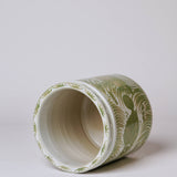 Cobalt Guild - Green and White Porcelain Fish and Lotus Cachepot - Gaines Jewelers