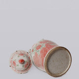 Cobalt Guild - Pink and Green Porcelain Bird and Flower Temple Jar - Gaines Jewelers