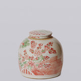 Cobalt Guild - Pink & Green Rustic Porcelain Three Friends Med. Lidded Jar - Gaines Jewelers