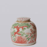 Cobalt Guild - Pink & Green Rustic Porcelain Three Friends Med. Lidded Jar - Gaines Jewelers