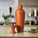 Coctelera - Leather Cocktail Shaker + Jigger - Tan - Bati - Gaines Jewelers