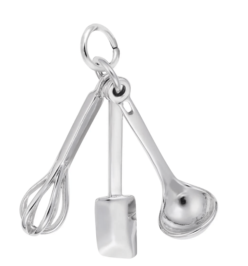 Cooking Utensils Charm Sterling Silver - Rembrandt Charms - Gaines Jewelers