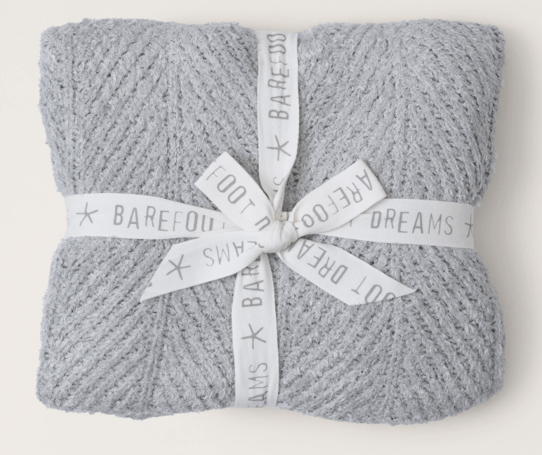 Cozy Shine Herringbone Blanket 45x60 - Silver Sky - Barefoot Dreams - Gaines Jewelers