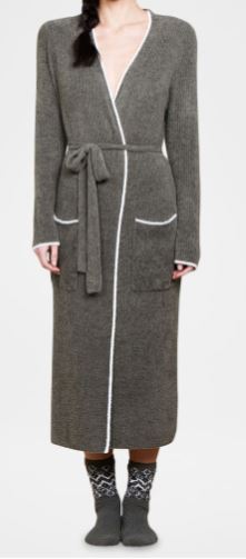 CozyChic Lite® Contrast Ribbed Robe - Olive Branch/Pearl - Barefoot Dreams - Gaines Jewelers