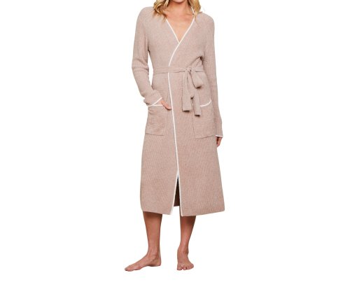CozyChic Lite® Contrast Ribbed Robe - Willow/Pearl - Barefoot Dreams - Gaines Jewelers