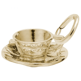 Cup and Saucer Charm - Gold Plated - Rembrandt Charms - Gaines Jewelers