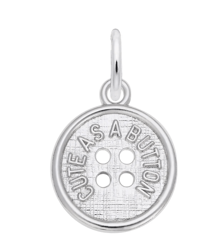 Cute as a Button Charm - Sterling Silver - Rembrandt Charms - Gaines Jewelers
