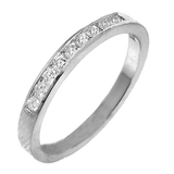Diamond channel set anniversary band 14kt white gold - Gaines Jewelers