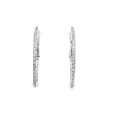 Diamond hoop oval inside-out earrings 86=.55ct 14kt white gold - Gaines Jewelers