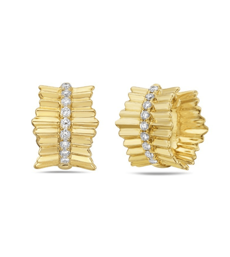 Diamond Huggie Hoops Yellow Gold - Bassali - Gaines Jewelers