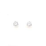 ****Diamond stud earrings, 2 round lab diamonds=4.18ct 14kt white gold - Gaines Jewelers