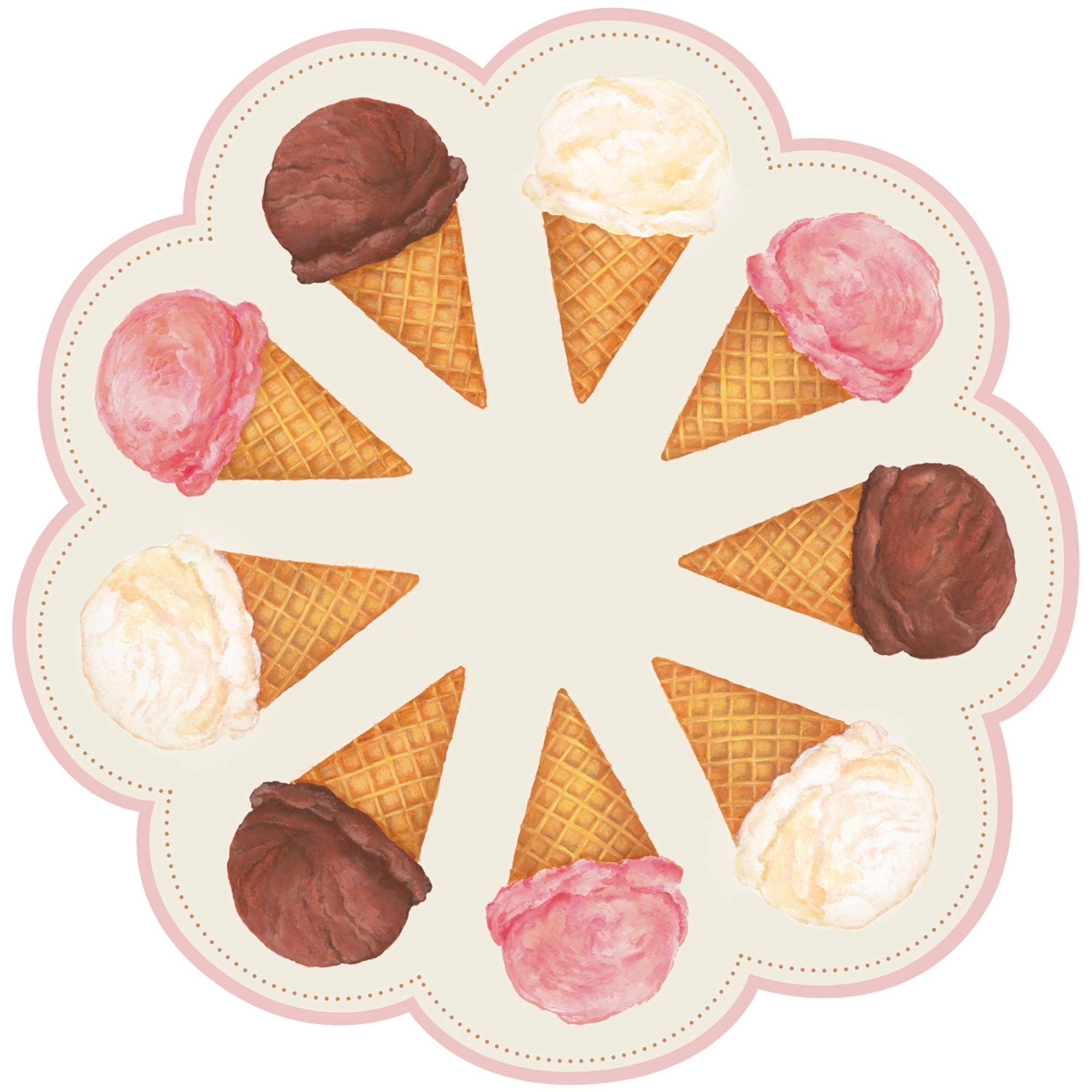 Die - cut Ice Cream Placemat - 12 Sheets - Hester & Cook - Gaines Jewelers