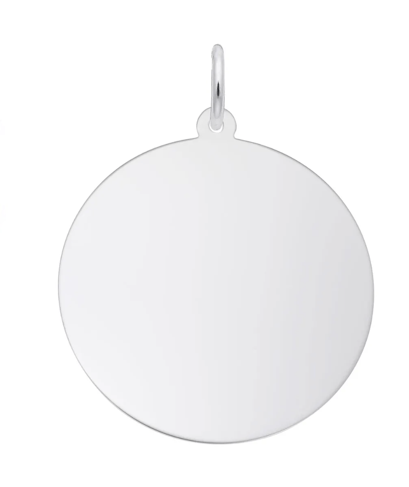 Double Extra Large Round Disc Charm - Sterling Silver - Rembrandt Charms - Gaines Jewelers