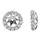 Earring jackets diamond 28=.57ct 14kt white gold halo - Gaines Jewelers