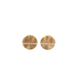 Earrings diamond discs wavy sandblasted surface 14kt yellow gold - Gaines Jewelers