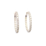 Earrings - diamond hoops 40=3.10ct 14kt white gold - Gaines Jewelers
