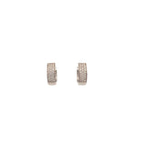 Earrings diamond huggie style pave'd with diamonds 0.33ct 14kt white gold - Gaines Jewelers