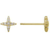 Earrings - diamond X stud 14kt yellow gold - Gaines Jewelers