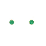 Earrings emerald studs 4mm 14kt yellow gold - Gaines Jewelers