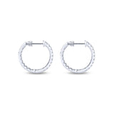 Earrings - inside - out diamond hoops total weight - .97ct 14kt white gold - Gaines Jewelers