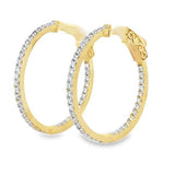 Earrings large inside - out diamond hoops 2.77ct 14kt yellow gold - Gaines Jewelers
