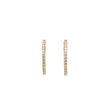 Earrings medium diamond hoops set inside - out 2.09ct 14kt yellow gold - Gaines Jewelers