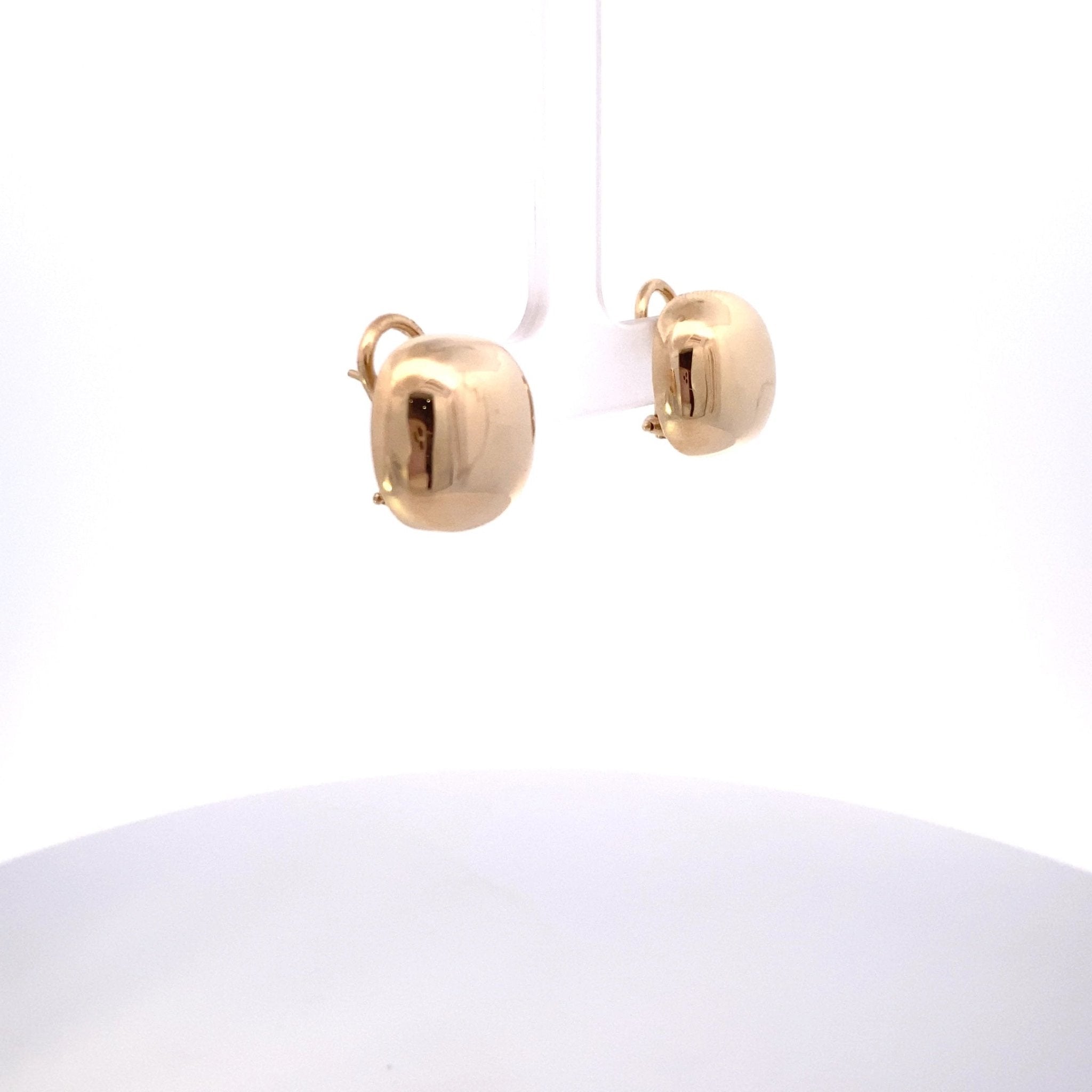 ****Earrings shaped as cushion buttons 14kt yellow gold - Gaines Jewelers