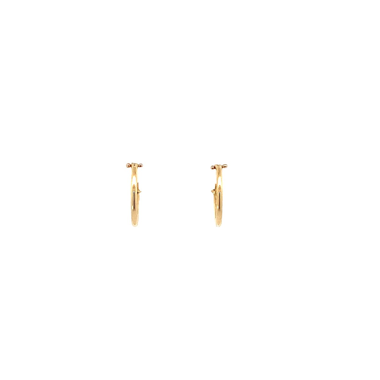Earrings - small hoops 2mm thick 12.5mm in diameter 14kt yellow gold - Gaines Jewelers