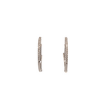 Earrings small hoops set with diamonds inside - out 1.27ct 14kt white gold - Gaines Jewelers