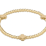 egirl Signature Cross Gold Pattern 3mm Bead Bracelet - enewton - Gaines Jewelers