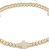 egirl Signature Cross Gold Pattern 3mm Bead Bracelet - Off - White - enewton - Gaines Jewelers