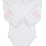 Emma's Elbow Patch Top & Onesie Worth Avenue White with Palm Beach Pink - The Beaufort Bonnet Company - Gaines Jewelers