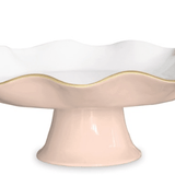 Encanto Carola Pedestal Cake Plate - Camellia and White - Beatriz Ball - Gaines Jewelers