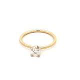Engagement ring with 1 round diamond - 0.42ct 14kt yellow gold - Gaines Jewelers