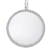 Extra Large Blank Rope Charm - Sterling Silver - Rembrandt Charms - Gaines Jewelers