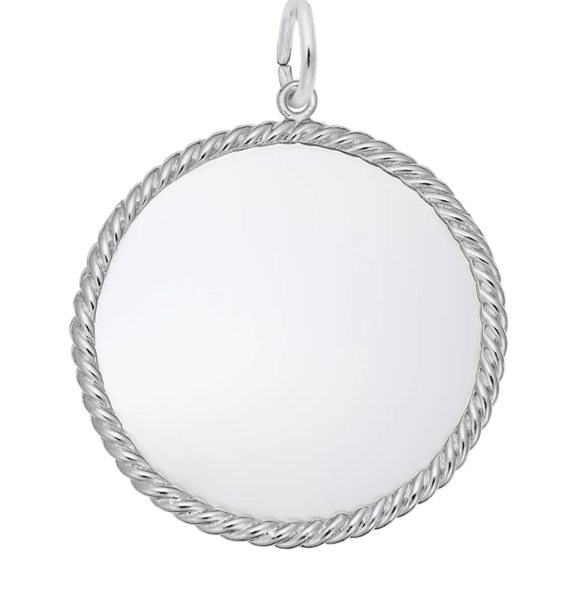 Extra Large Blank Rope Charm - Sterling Silver - Rembrandt Charms - Gaines Jewelers