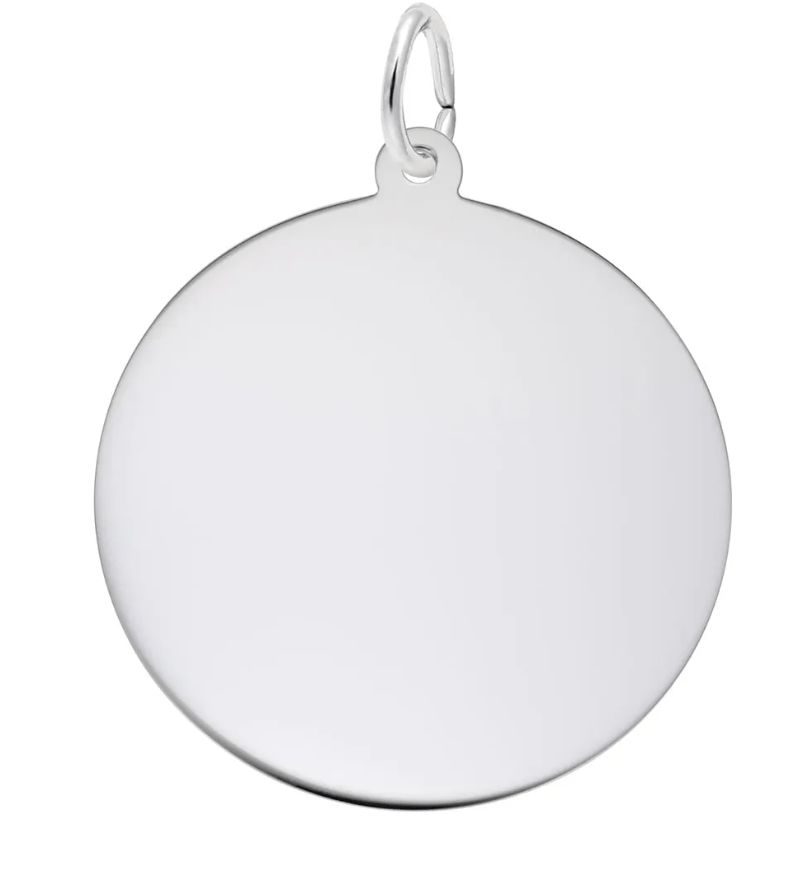 Extra Large Round Disc Charm - Sterling Silver - Rembrandt Charms - Gaines Jewelers