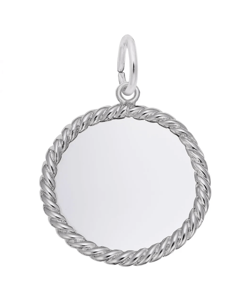 Extra Small Blank Rope Charm - Sterling Silver - Rembrandt Charms - Gaines Jewelers