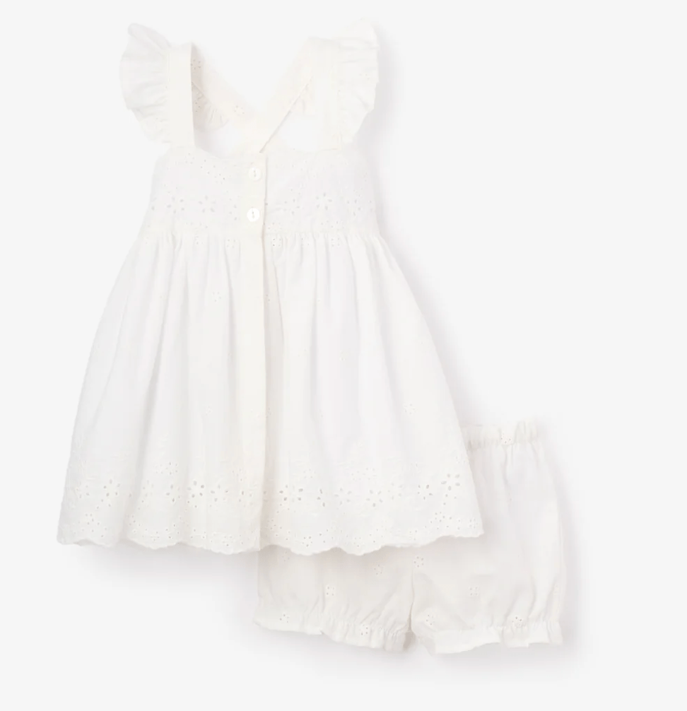 Eyelet Lace Ruffle Dress 12 - 18 M - Elegant Baby - Gaines Jewelers