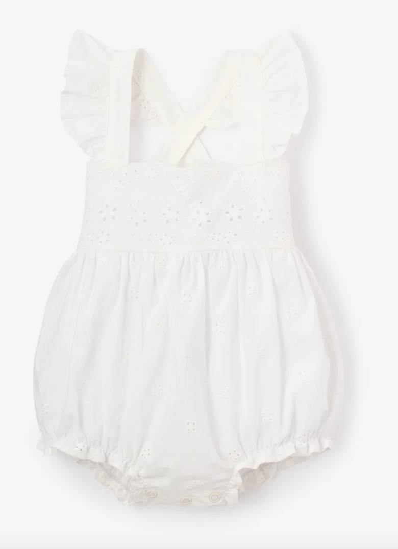 Eyelet Lace Ruffle Sunsuit 12 - 18 M - Elegant Baby - Gaines Jewelers