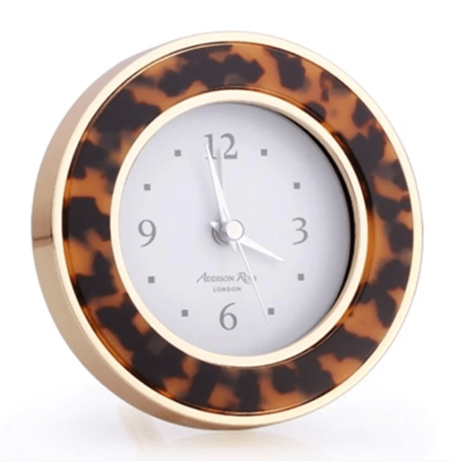 Faux Tortoiseshell & Gold Alarm Clock - Addison Ross - Gaines Jewelers