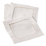 Fennco Styles - Beige Classic Hemstitch Linen Blend 6 - Inch Napkin Coaster - Gaines Jewelers
