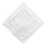 Fennco Styles - White Classic Hemstitch Linen Blend 6 - Inch Napkin Coaster - Gaines Jewelers