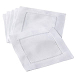 Fennco Styles - White Classic Hemstitch Linen Blend 6 - Inch Napkin Coaster - Gaines Jewelers