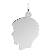Flat Boys Head Charm - Sterling Silver - Rembrandt Charms - Gaines Jewelers