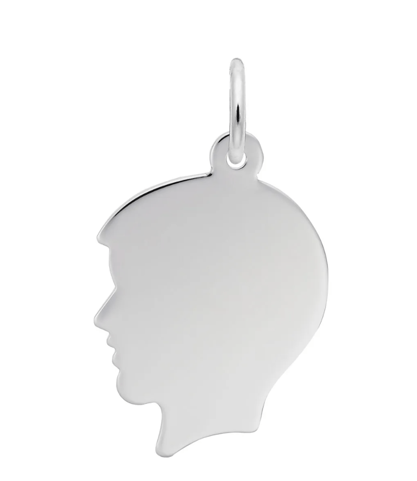 Flat Boys Head Charm - Sterling Silver - Rembrandt Charms - Gaines Jewelers